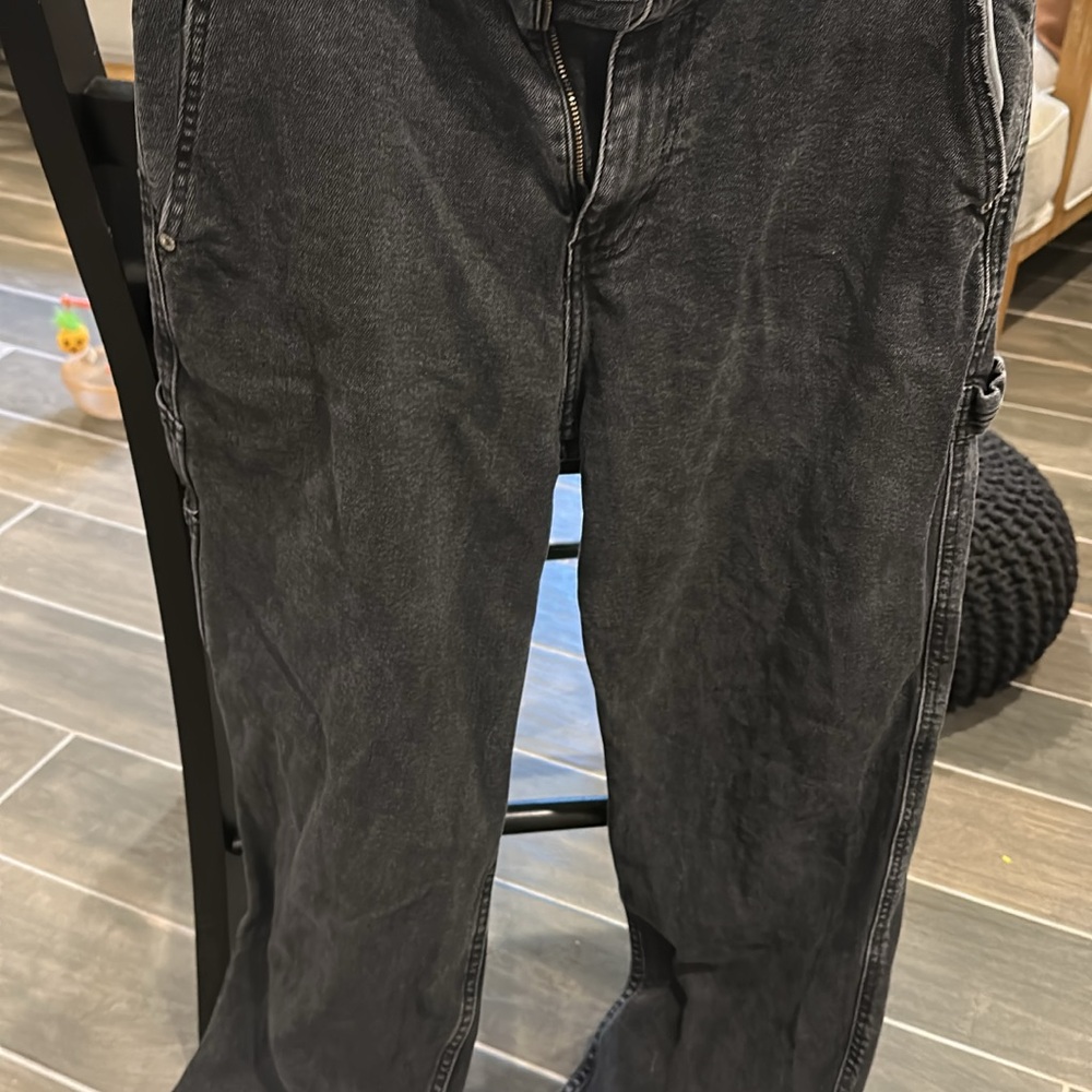 Hollister Men's Washed Black Relaxed Jeans